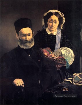  Impression Tableaux - M et Mme Auguste Manet réalisme impressionnisme Édouard Manet